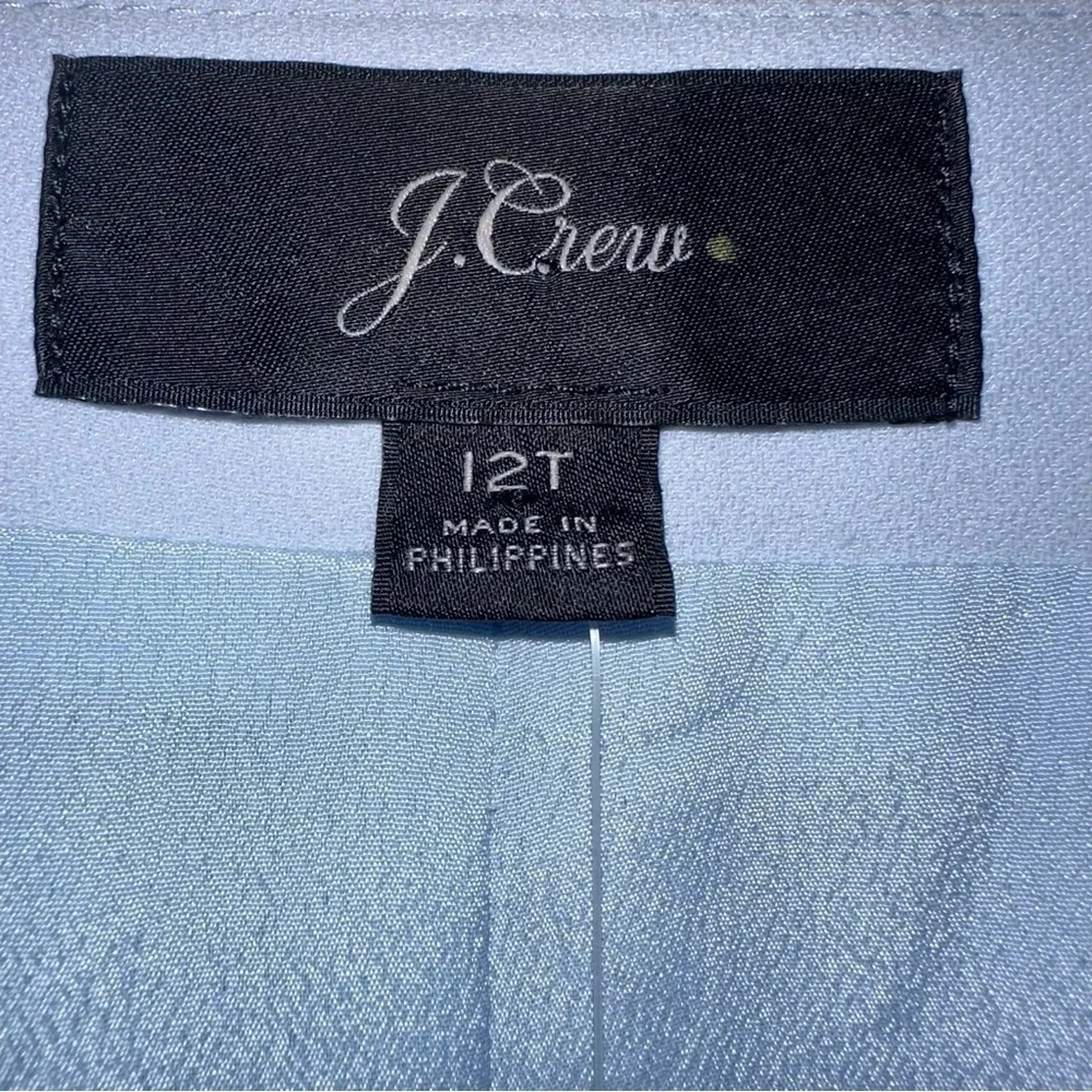 J. Crew Light Blue Crepe V-Neck Wrap Dress 12T Easter Ready NEW